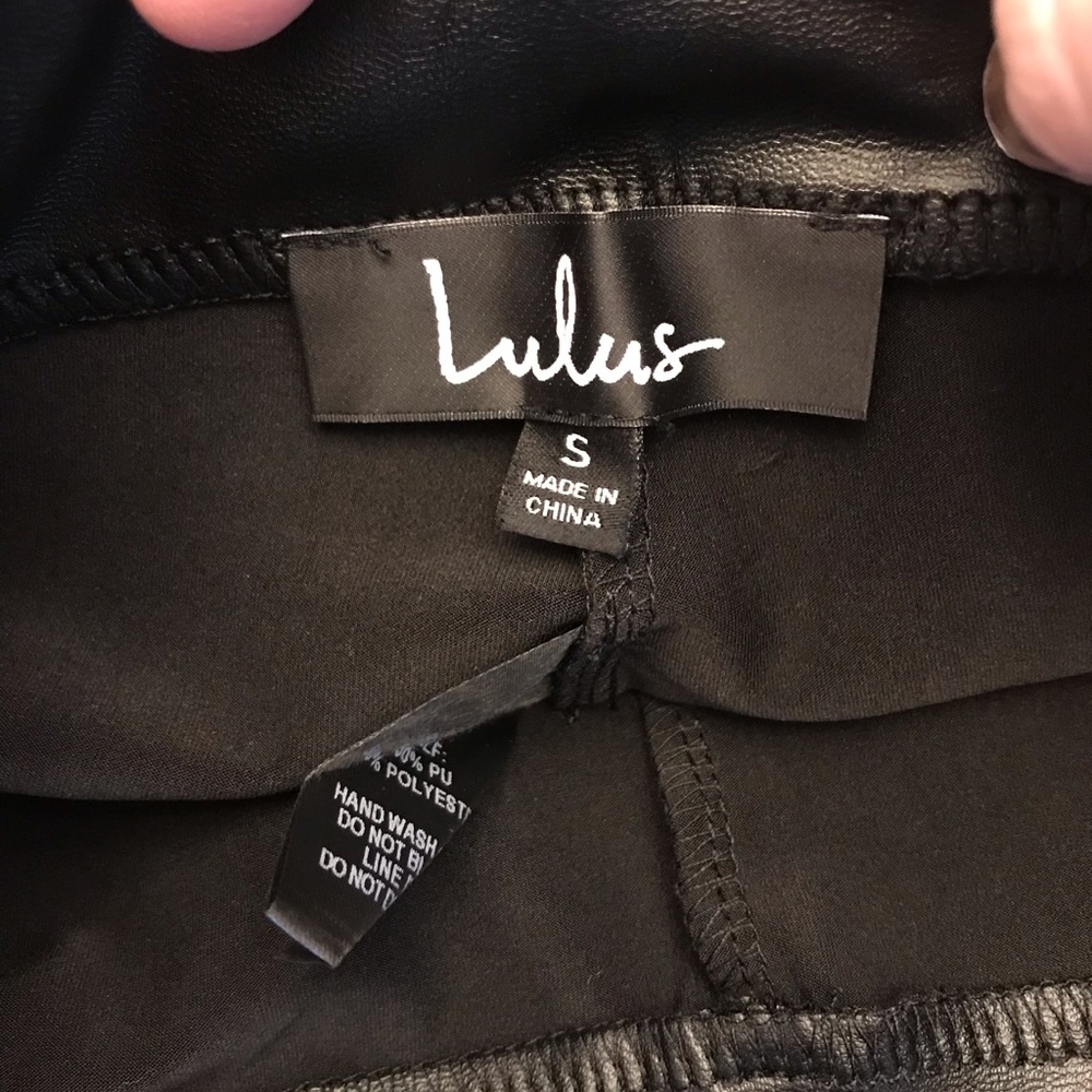Lulus Faux Leather Black stretch pants